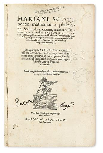 MARIANUS SCOTUS; and MARTINUS POLONUS.  Mariani Scoti . . . Chronica . . . Adjecimus Martini Poloni . . . Historiam.  1559